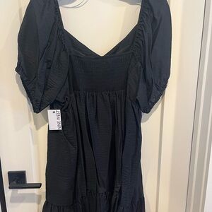 Nine West Black Puff Sleeve Dress